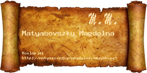 Matyasovszky Magdolna névjegykártya