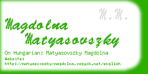 magdolna matyasovszky business card